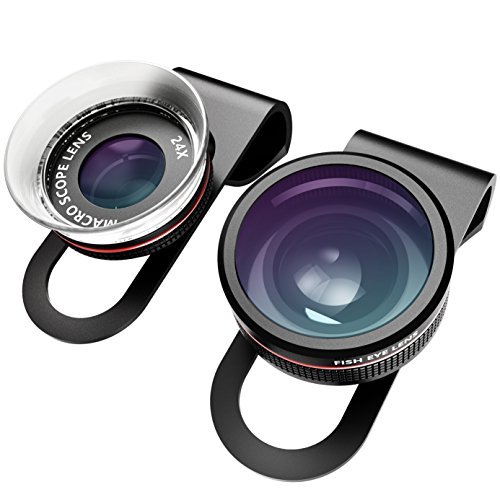 VicTsing ClipOn 3 in 1 Fisheye 12X Macro 24X Super Macro Camera Lens