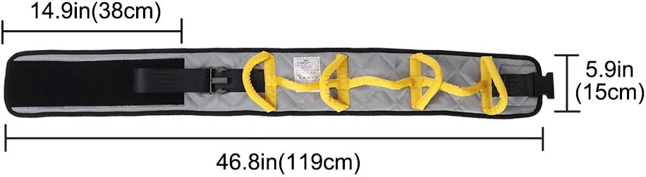 Fushida Padded Gait Belt with Handles,Medical Assistance Strap for Disabled Seniors,High Quality Transfer Belts for Patients Standing Support and Aids,Gray 46 X 5.5 Inches,FYH938: Health & Personal Care