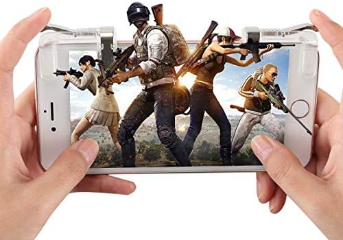 Hebrik® PUBG Mobile Game Controller L1R1 Sharpshooter Aiming Metal Trigger for PUBG,Fits for 4.5-6.5inch Android Phone/iPhone [1 Pair, Upgraded Metal Edition]