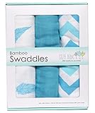 Cozy Babe Bamboo Muslin Swaddle Blanket - Aqua - 3 Pack