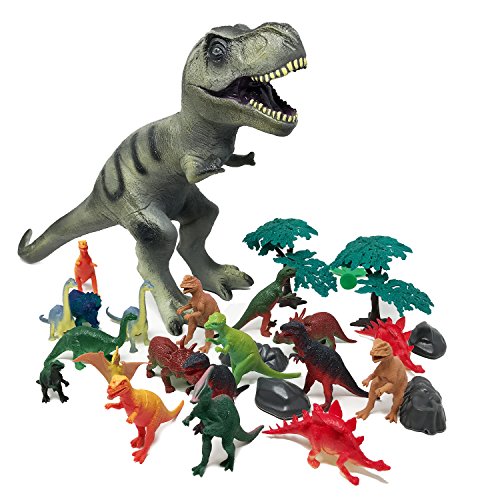 Boley Jumbo 22" Soft PVC Jurassic T-rex Dinosaur Toy - Educational Dinosaur Action Figure, designed for rough play!