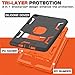 TOPSKY Case Compatible with iPad Air/A1474/A1475/A1476 9.7 inch,Built-in Kickstand Heavy Duty Protection Shockproof Rugged Defender Protective Cover Cases for iPad Air (Orange)