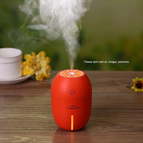 Mini Ultrasonic USB Humidifier Portable Lemon Style LED Night Light Ultral Quiet Air Purifier For Travel Office Home Car (Orange)