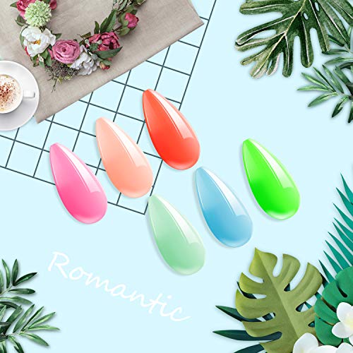 ab gel Sweet Candy Neon Colors Series Gel Nail Polish Set- 6 Different Colors with Base Top Coat Kit