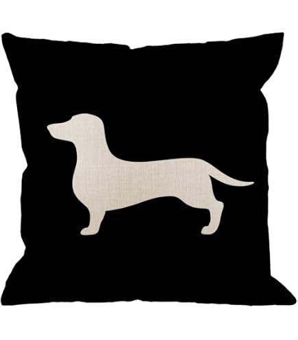 FLDAS Dachshund Pillow Cover 18x18 Inches - Wiener Dog Gift, Decorative Throw Pillow Case, 'Move Over The Dachshund Sits Here'