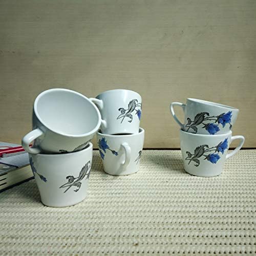 SGA Ceramic Gloss Finish Tea Cups & Coffee Cups - Set of 6-120ml
