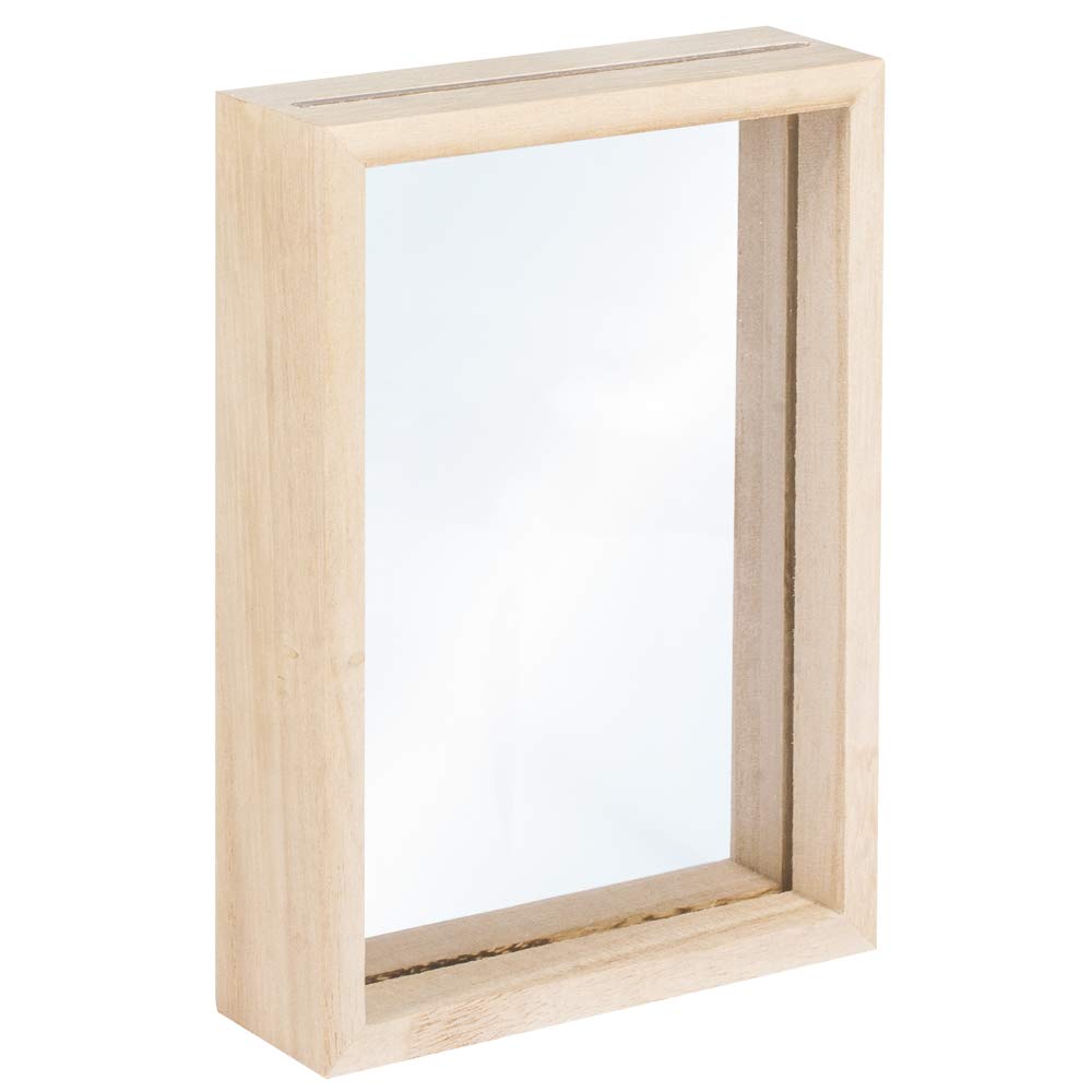 Rayher Double-Sided 3D Picture Frame with Acrylic Glass, Shadow Box Frame for Craft, natural wood, 11.5x16x3.5cm, 62839505