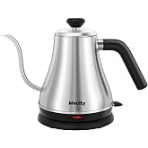 Mecity Electric Kettle Gooseneck Water Kettle Stainless Steel Tea Kettle Water Boiler Fast Heating, Auto Shut Off, 27 fl oz, 1000W, Stainless Steel