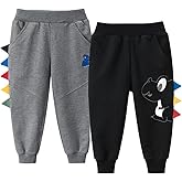 NautySaurs Toddler Boys Sweatpants Kids Sport Jogger Pants Cotton Active Pants Multipack