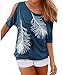 Relipop Women's Fashion Off Shoulder Tops Short Sleeve Blouse Casual T-Shirt (XX-Large, Blue)