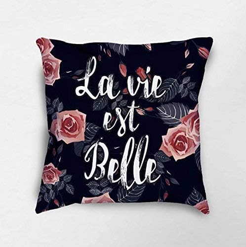 Stan256Nancy Cusion covers La Vie Est Belle Pillow, Life is Beautiful Pillow, Inspirational Pillow, Quote Pillow, Floral Pillow, Chic Nursery Pillow, Art Pillow