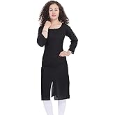 Ramkudi Plain Kurtis For Women | Indian Style Tunic Tops | Cotton Slit Kurti | - Solid Colors Kurta