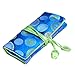 ALASKA BEAR® - Travel Jewelry Case Polka Dot Roll with Silk Embroidery Brocade Tie Close Handbags(Blue)