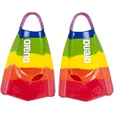 Arena Unisex Adult Powerfin Pro II Swim Training Fins Men and Women Silicone Short Blade Flippers Left-Right Customized, Sizes 4.5-13.5