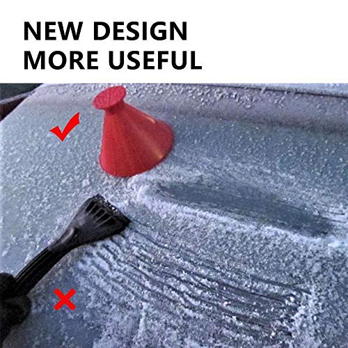 succeedtop Best Ice Scrapers Snow Removers Scrape A Round Magic Cone-Shaped Windshield Ice Scraper Snow Shovel Tool Funnel Snow Ice Scraper for Car Truck Windshield ice Scraper Snow Shovel Tool (Red) - Thumbnail 3