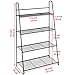 DOEWORKS 4 Tier Metal Plant Stand, Metal Storage Shelf, Ladder Shelf, 50in Tall Standing Ladder Shelves, Leaning Bookshelf for Home Office/Living Room/Home- Black