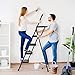 Finether Folding 4 Step Ladder with Platform Lightweight Portable Step Stool with Tool Project Tray, Non-Slip Treads, 330 lbs Weight Capacity