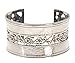Paz Creations ♥925 Sterling Silver Hammered & Floral Lace Cuff Bracelet, Made in Israel (7.25)