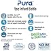 Pura Kiki 5 oz / 150ml Stainless Steel Anti-Colic Infant Bottle with Silicone Natural Vent Nipple & Sleeve, Pink Swirl (Plastic Free, NonToxic Certified, BPA Free)