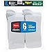 Hanes Ultimate Boys' 6-Pack Crew Socks, White