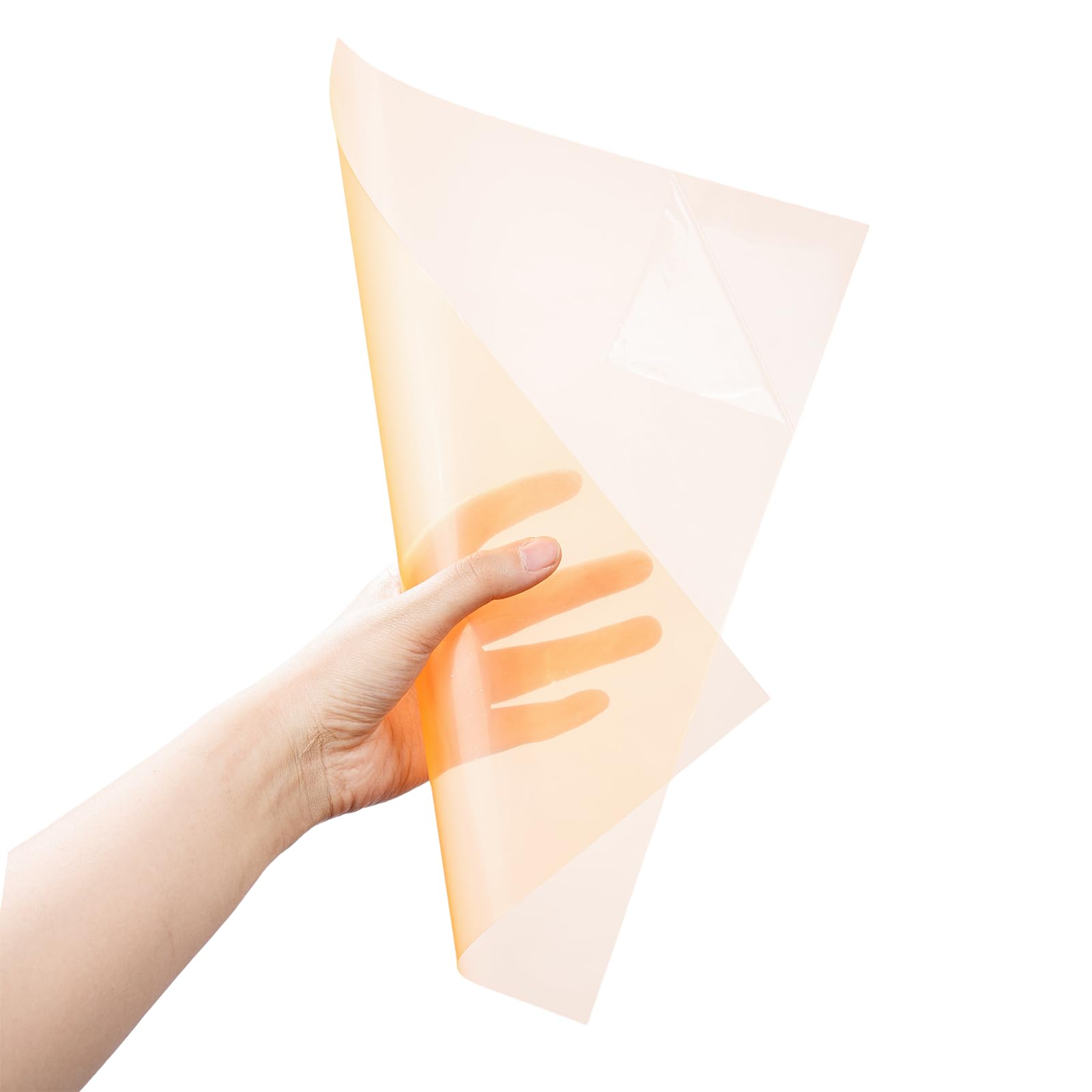 Photo 1 of 10-Pack A4 Colored PVC Flexible Plastic Sheets, 0.3mm Orange Transparent Film for Office Reports, Presentation Covers, Document Protection & DIY Crafts