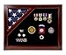 Military Award Shadow Box with Display Case for 3 x 5ft Flag - Felt in Black, Blue