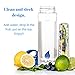 ChilAqua #1 Fruit Infused Water Bottle Blue - Premium Infuser Made of Tough Eastman Tritan Crystal Clear Material + Ebook Recipes Guarantee