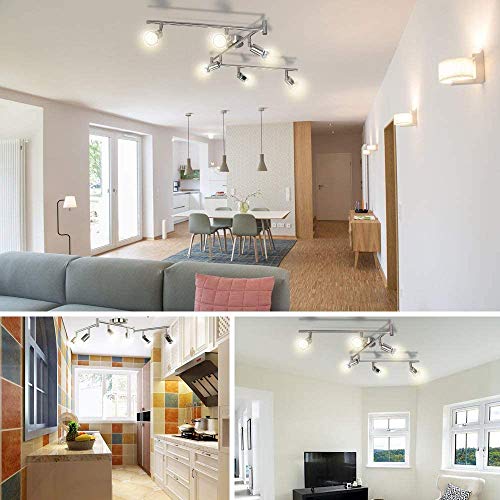 Wowatt LED 6-Vlams Plafondlamp Plafondspot LED Spot Plafondlamp Keuken Zwenkbaar Woonkamer Hal Slaapkamer Warmwit… - Afbeelding 8