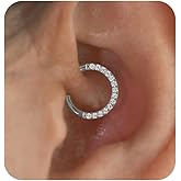 Cartilage Daith Earrings For Women Small 14K Gold Plated Hoop Hypoallergenic Helix Piercing Huggie Surgical Steel Diamond Implant Cubic Zirconia Jewelry
