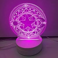 Qjoy Card Captor Sakura Clear Card The Clow Magic 3D LED Night Light Lamp Warm Gifts