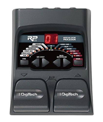 Digitech RP55 Guitar Multi-Effects Processor Bundle with Dunlop Pick Pack and 9V Adapter