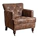 Abbyson Living Misha Tufted Fabric Accent Chair in Antique Brown