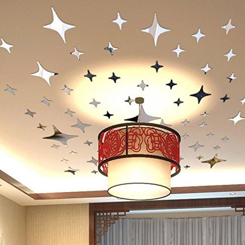 43 pcs/pack New Twinkle Stars Crystal Roof Reflective Effect Mirror 3D Stickers DIY Home Decor Wall Bottom TV