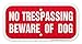 No Trespassing Beware of Dog Laminated Sign - 12