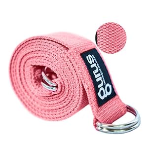 Gurus Rainbow and Grey Yoga Straps, Doubles as a Yoga Mat Sling Adjustable D-Ring Buckle, Durable Cotton Exercise Strap, Great for Stretching, Flexibility, and Advanced Yoga Poses