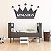 Wall Decal For Kids | Personalized Name King Crown Design | Vinyl Wall Home Decor for Boy's Bedroom, Playroom | Custom Baby Nursery Decoration | Black, White, Gold, Other Colors | Small, Large Sizes