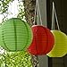 3 Solar Hanging Nylon Lanterns, Red, Yellow, and Green, 12