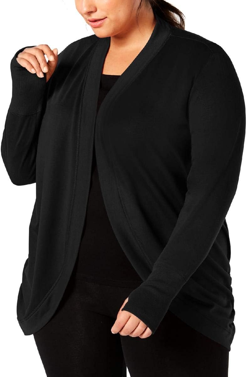 Ideology Womens Plus Fitness Yoga Cardigan Black 3X at Amazon Women’s
