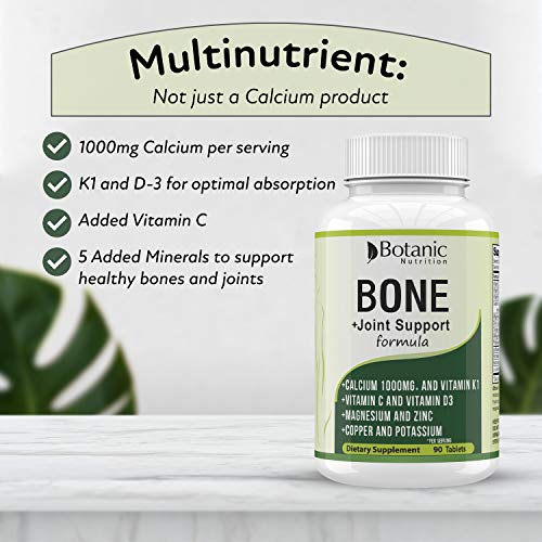Bone Strength 1000mg Calcium Magnesium Zinc Potassium Supplement with