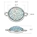 Wholesale 24 PCS Cabochon Druzy Connector Faux Drusy Resin Iridescent with Double Bail Connector Round Charm Bulk for Jewelry Making (Aqua)