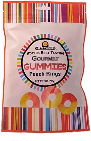 Happy Yummies Worlds Best Tasting Gourmet Gummies Rings (Peach)