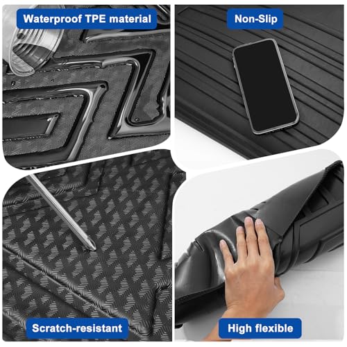 FIILINES for Mazda CX-5 Floor Mats 2017-2025, All Weather TPE Floor Liners and Trunk Mat for Mazda CX5 Accessories Black