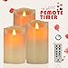 Comenzar Flickering Flameless Candles with Glass Effect Battery Operated Candles with Remote Control Cycling Timer 24 Hours Pack of 2 (H 6