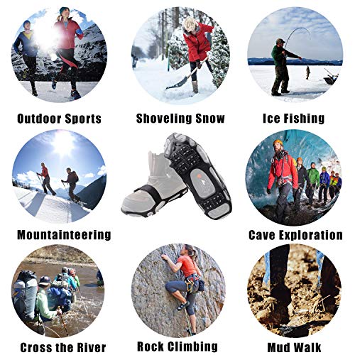 image for AGOOL Ice Cleats Traction Cleats Ice Grip Snow Grippers with Removable