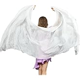 TMZAQH Girls Hand-Made Silk Belly Dance Veils Belly Dance Hand Scarves Gradual Colors 190 * 90cm.