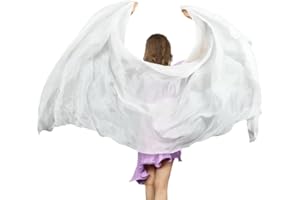 TMZAQH Girls Hand-Made Silk Belly Dance Veils Belly Dance Hand Scarves Gradual Colors 190 * 90cm.