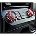 Thenice Aluminum Alloy Car Inner Air Conditioner Audio Volume Switch Knob Ring AC Media Button Cover Trim Bezel for Ford F150 XLT 2016 2017 2018 (Red)