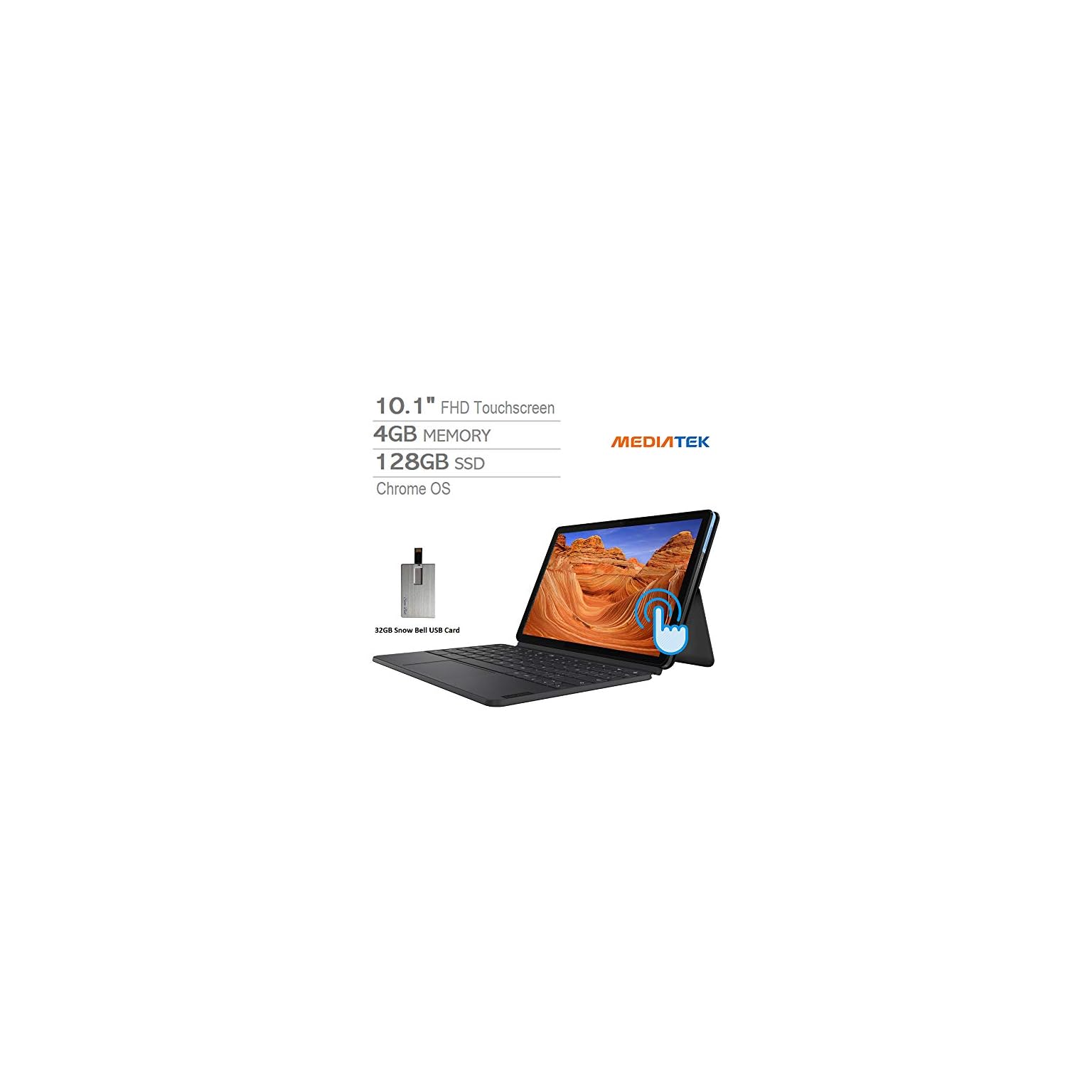 2020-Lenovo-Chromebook-Duet-2-in-1-101-FHD-Touchscreen-Tablet-Computer-MediaTek-Helio-P60T-Processor-4GB-RAM-128GB-ARM-G72-MP3-Graphics-Keyboard-Webcam-Chrome-OS-BlueGray-32GB- USB-Card – Inumastore