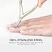 FANTCEN Cuticle Nipper 1/2 Jaw Cuticle Clippers Professional Golden Cuticle Remover Trimmer Cutter Scissor Double Spring Stainless Steel for Manicure DIY
