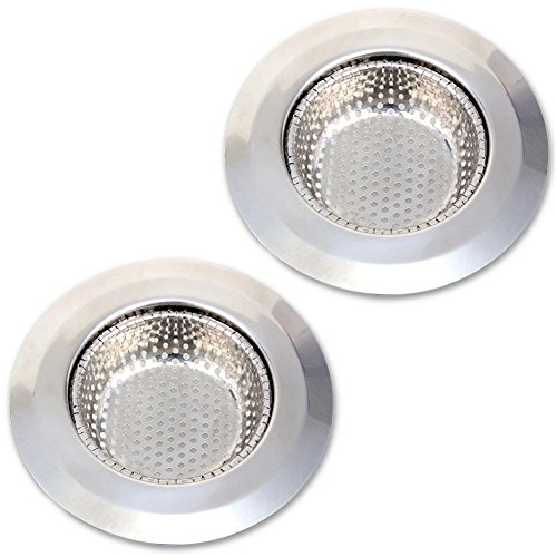 2-Pack Stainless Steel Kitchen Sink Strainer, iBetterLife Mesh Basket Stopper for Garbage Disposal, with Small Holes and Large Wide Rim 4.5" Diameter - Perfectly over Your Kitchen/Bathroom Sink Drain